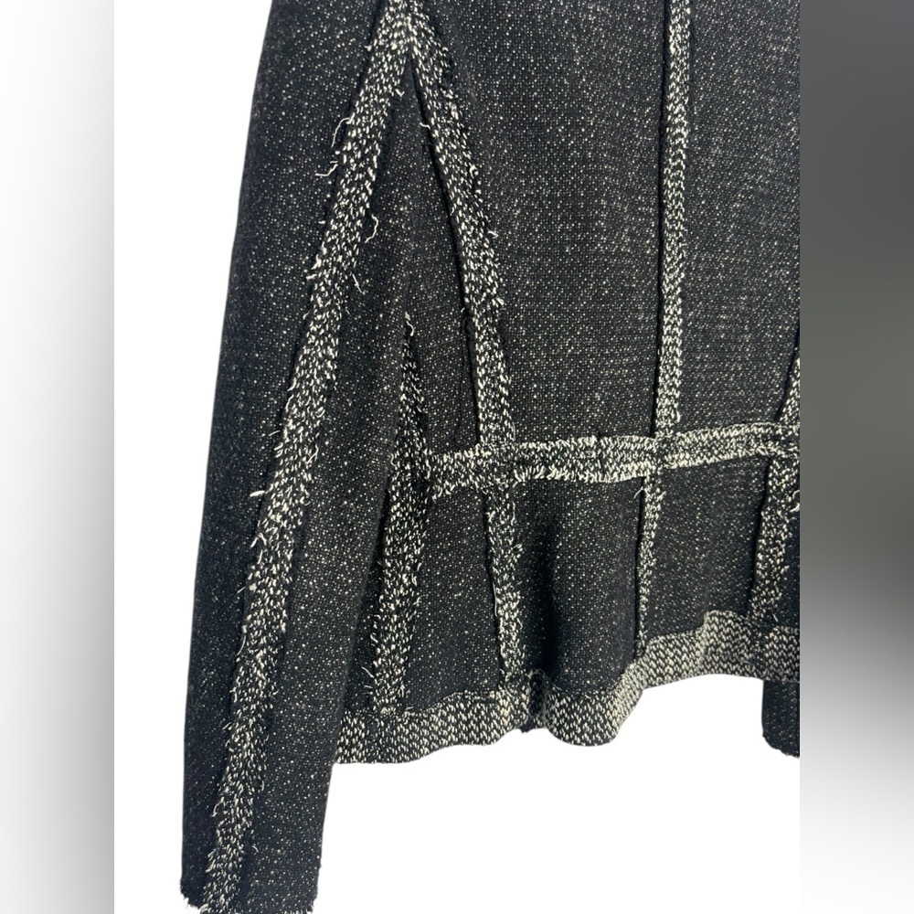 Rebecca Taylor Academia Business Structured Tweed Distressed Raw Hem Blazer 8 - Picture 6 of 15